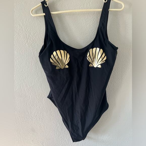 Women's ARIZONA JEANS Black one piece mermaid swimsuit XL - Picture 1 of 9